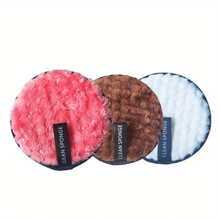 3-Pack 6-Pack Ultra-Absorbent round Face Washing Sponge Reusable Makeup Remover Cosmetic Puff for Facial Care
