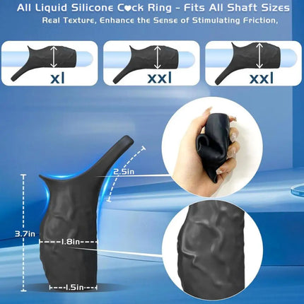Vibrating Penis Sleeve Cock Ring Simulation Pattern Powerful Vibration Stimulation Delay Ejaculation Sex Toys Intimate Vibrators