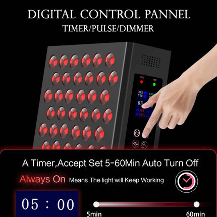 Double Chip Timing Led Red Light Therapy Panel Lamp 660nm Near Infrared Therapy Light 850nm LED Beauty Devices for Face and Body