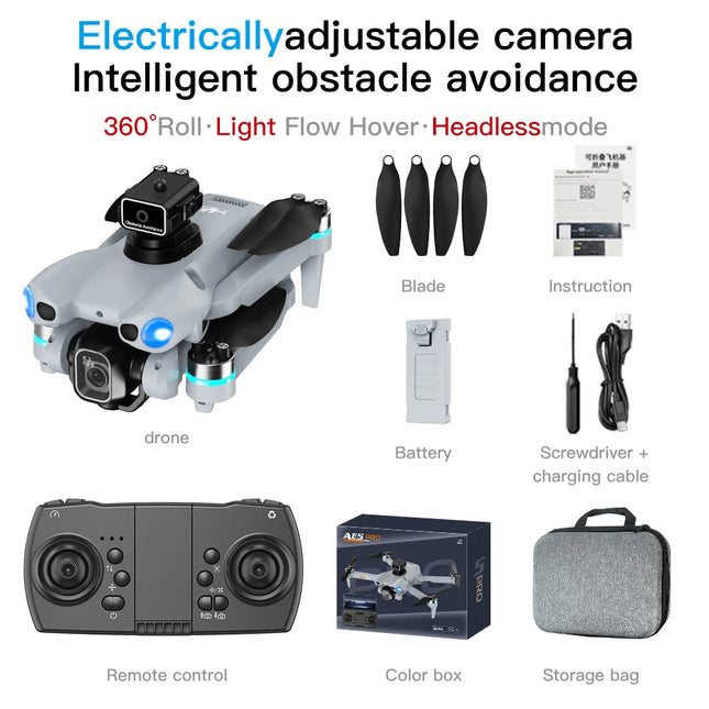 2026 AE5 Max Drone 8K HD Quadcopter with 4.5' Screen Control 20 Min Battery Headless Mode 360° Flip Mini Helicopter Toy for Kids