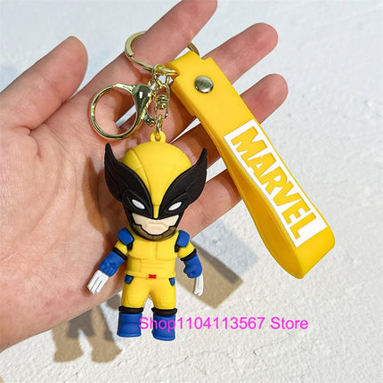 New Q Style Spider Hero Keychain Cartoon Super Heroes Deadpool Cute Doll Keyring Ornament Key Chain Pendant Kids Toys Gifts