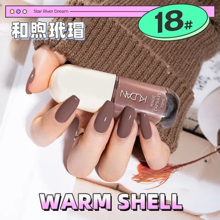 Water-based Nail Polish Tearable Baking Free Solid Color Nail Polish Gel Professional Semi-Permanent Varnish Nail Salon Polish