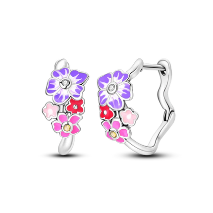 925 Sterling Silver Purple Series Feather Butterfly Dream Catcher Firefly Zircon Earrings for Women Luxury Jewelry Wedding Gift