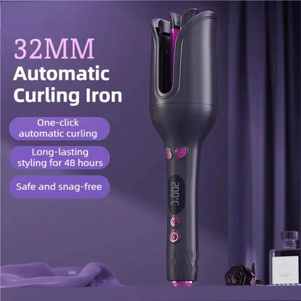 32MM Electric Rotary Curling Iron Automatic Hair Curler Negative Ion Air Rotating Curling Bar Professional Styling Tool