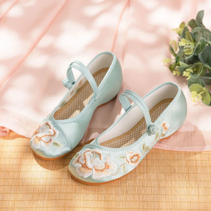 Fashion Embroidery Chinese Style Low-heel Women Shoes Elegant Casual Zapatos Vintage Woman Cloth Single Shoes Ethnic Style