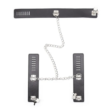 Sex Games for Adults Tools Leather Neck Collar Handcuffs Ankle Cuffs Erotic BDSM Bondage Restraints Sex Toys For Couples