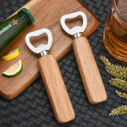 Wooden handle beer bottle opener Commercial wooden bottle opener Stainless steel bottle opener Creative bottle opener