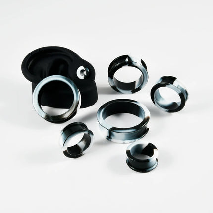 PAIR Soft Silicone Ear Gauges Marble Pearlized Flesh Tunnels Plugs Stretchers Expander Double Flared Flesh Tunnels Ear Piercing