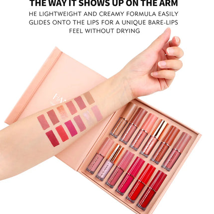 12 Color Matte Liquid Lipstick Kit Non Stick Cup Waterproof Lip Gloss Long Lasting Korean Cosmetics Makeup For Women