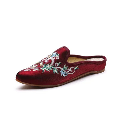 Chinese Style Summer Harajuku Slippers Women Shoes for Women Fashion Casual Vintage Embroidery Ethnic Style Streetwear