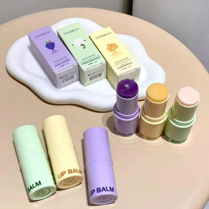 Grape Jasmine Flavors Moisturizing Hydrating Base Lip Balm Set Makeup Lip Care Daily Care Balm For Women and Men
