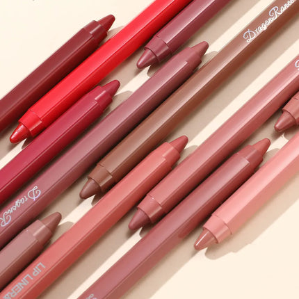 12-Piece Lip Liner Set Velvet Matte Matte Waterproof and Sweat-Proof Non-Fading Lipstick Autumn and Winter Whitening Complexion Long-Lasting Lip Liner