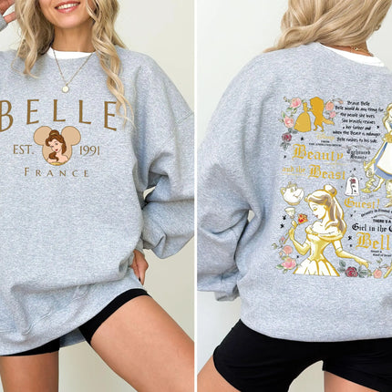 Disney Princess Belle Women's Hoodie Autumn/Winter New Men's and Women's Casual Fashion Harajuku Street Hoodie