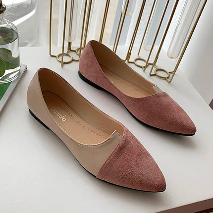 Women Shoes Fashion Splice Mule Flats Pointed Toe Ballerina Ballet Flat Shoe Zapatos Casual Slip On Shoes Mujer Loafers