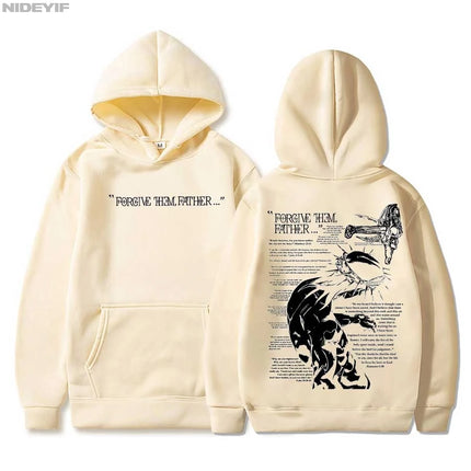 Christian Jesus Merch Forgive Them Father Bible Verse Hoodie Men Women Pullover Hiphop Streetwear Casual Sweatshirt Tops CJ2