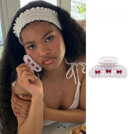 Cute Cherry Hair Clips for Women Girls Rhinestone Fruits Floral Bow Butterfly Acetate Hair Claws Shark Clip Hair Accessories