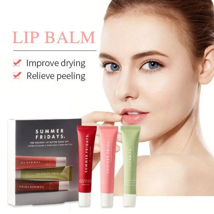 SUMMER FRIDAYS Lipstick three piece set deeply moisturizes lips locks water soothes brightens lips dry non greasy
