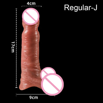 24 Styles Male Penis Cover Realistic Dildo Cock Pump Phallus Extender Enlargement Dick Growing Ejaculate Orgasm Sex Toys For Men