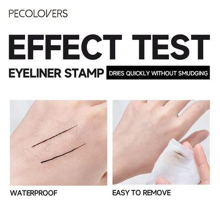 Long-lasting Stamp Black Brown Liquid Eyeliner Pen Triangle Seal Waterproof Smooth Double-ended Eyeliner Quick-drying Eye Makeup
