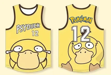 Pokemon Snorlax 12 Basketball Jersey - Sleeveless Tank Top, Anime Streetwear for Men Women Kids, Breathable Summer Sports Vest