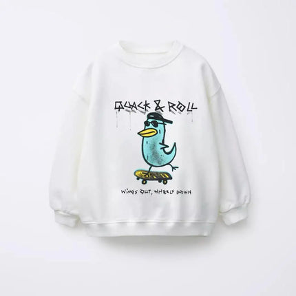 New Cartoon Sweatshirts For Boys Girls Loose Casual Long-sleeved Tops Spring Autumn Wear Fashion Simple Versatile Pullovers