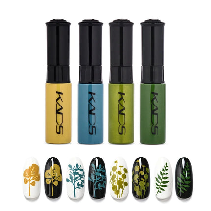 KADS 5/4 Pcs Stamping Varnish Set Nail Stamping Polish Kit Black Nail Art Polish Manicure Stamping Lacquer for Template Nails