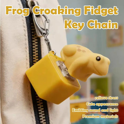Hot Sale Voice-Activated Frog Keychain LED Light Up Stress Relief Fidget Toy  Press-to-Trigger Realistic Frog Calls Portable Key
