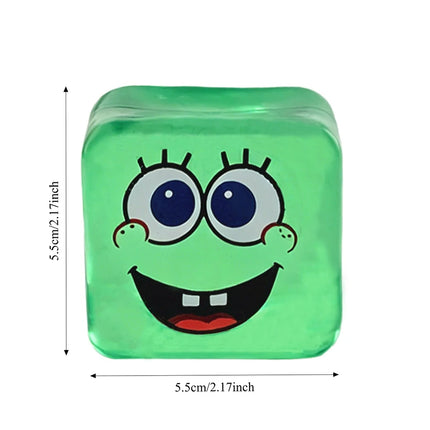 Squishy In Stock SpongeBob Squishy Stress Relief Cube Toy, Malt Sugar Slow Rebound Squeeze Fidget Toy Birthday Gift