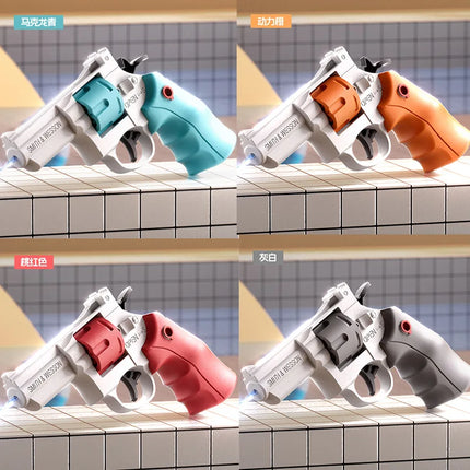 Small Manual Revolver Pistol Mechanical Continuous Firing Water Gun Summer Outdoor Beach Poor Toy Mini Water Gun for Kids
