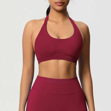 Women Sports Bra Seamless Halter Clothes Push-up Vest Brassiere Gym Top Backless Fitness Yoga Workout Running Underwear