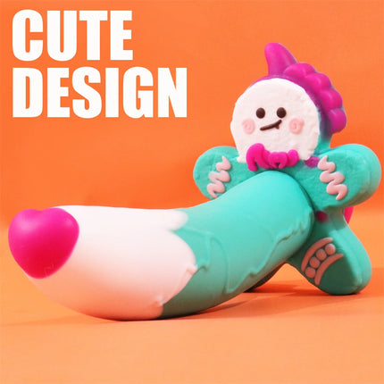 Monster Dildo Silicone Fantasy Colourful Cute Dildo Gingerbread Man Strong Suction Cup Dragon Dildo Anal Plug Sex Toys For Women