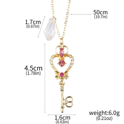 Anime Cartoon Moon Tsukino Usagi Enamel Keychain Necklace for Women Girl Magic Brooch Aino Minako Pin Cosplay Jewelry Gift