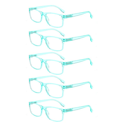 Henotin Reading Glasses for Men And Women Transparent Colored Rectangular Frames HD Anti-Blue Light Lenses Prescription Glasses