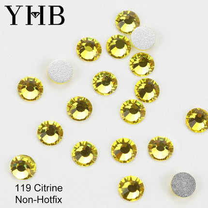 YHB 101-133Cold Fixation Crystal Cristales Flatback Silver Back Non Hotfix Rhinestones For Bags Shoes Garment Phone DIY Nail Art