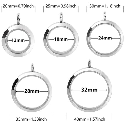 1Pc Stainless Steel Openable Glass Coin Bezel Cremation Urn Locket Pendant Round Reliquary Picture Medaillon кулон Jewelry