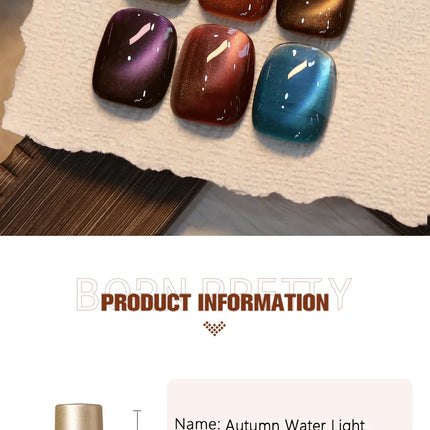BORN PRETTY 10ml Water Light Cat Magnetic Gel for Autumn Winter Naills Semi Permanent Soak Off UV Gel Manicure Nail Art Varnish