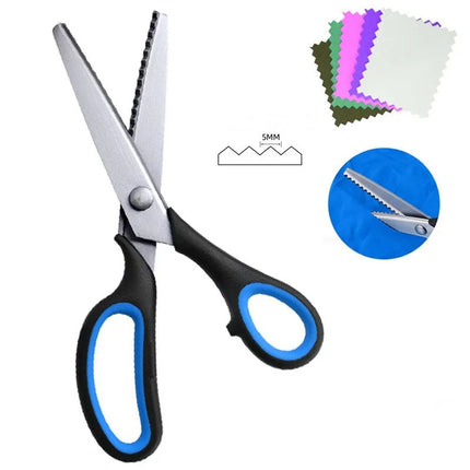 Professional Chisel Pinking Shears Stainless Steel Dressmaking Scissor Serrated Scalloped Sewing Tailor Zigzag Fabric Scissors