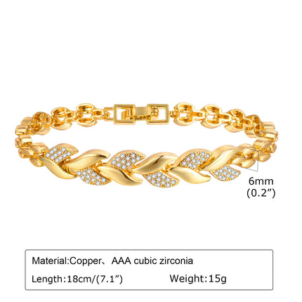 Paperclip Chain Bracelet 14K Gold Plated Cubic Zirconia Watch Strap Chunky Link Adjustable Stackable Jewelry For Women Girl Gift