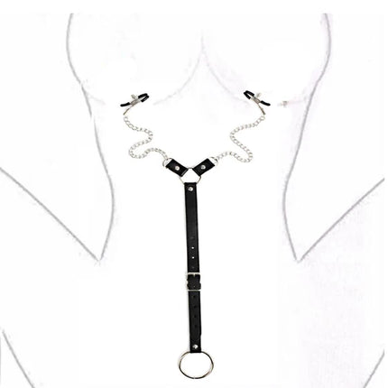 Nipple Clamps with Penis Ring Stainless Metal Long Chain Testis Bondage Nipple Stimulator Erotic BDSM Sex Toys for Couples