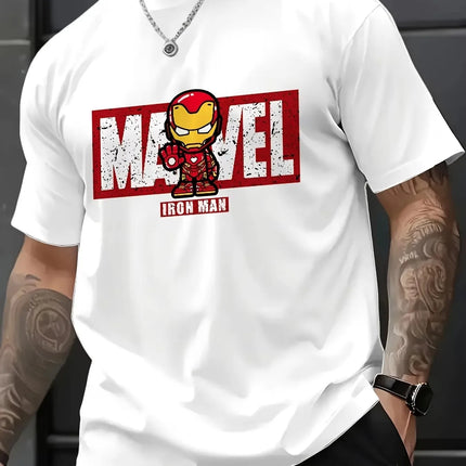 Iron for Man Graphic Men's T-Shirt Superhero Tops Marvel Anime T Shirt
