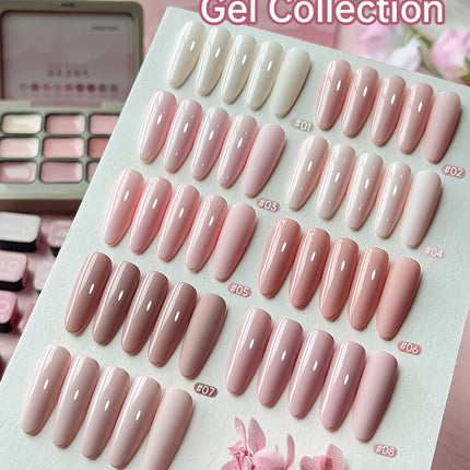 9 Colors Pink Patting Glue Smudge Canned High Saturation Popular Semi-Solid Nail Polish Glue Nail Salon Special