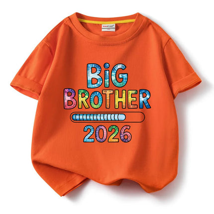 Big Sister Big Brother 2026 Printed Kids T-shirt Children Summer Short Sleeve Clothes Tees Kids Valentine Funny T Shirt Gift