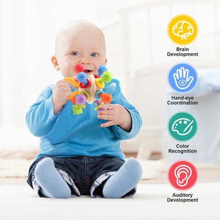 Baby Toys Manhattan Round Ball Soft Silicone Hand Grab Ball Rattle for Infant 0-12months Infantil Chewable Teethers Toys