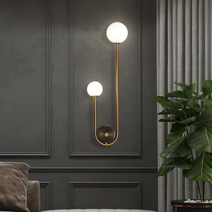 Modern Wall Lamp Glass Ball LED Gold Home Decor For Living Room Bedroom Bedside Interior indoor Lighting Sconce Luminaire Lights