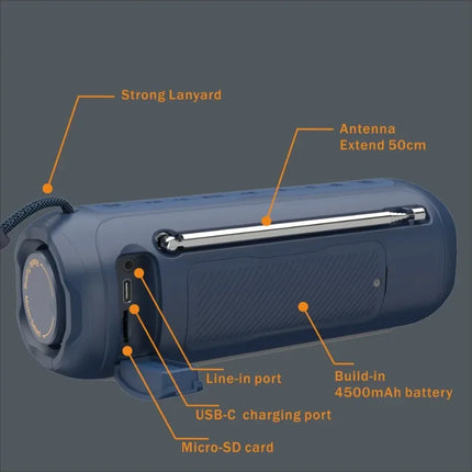 Multi-function Radio Portable Wireless Bluetooth Speaker with Display Screen Rechargeable Outdoor TF Card USB HIFI Soundbox