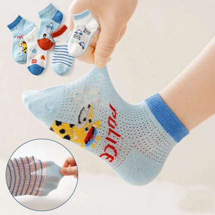 5 Pairs 1 To 12 Years Children's Socks 2025 Spring Summer Baby Boys Girls Cotton Mesh Breathable Thin Soft Cute Socks Kids Socks
