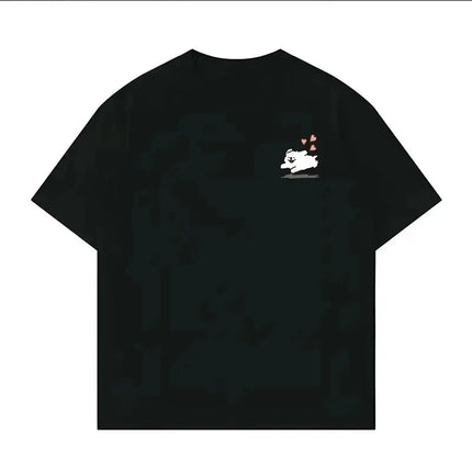 Y2k Funny Cat Meme T Shirt Clothing Harajuku Tops O-neck Short SleeveTshirts Girl Harajuku Anime Cartoon Cat Female Summer Tops