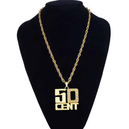 Golden Plated Hip Hop Rock Necklace Stainless Steel US Dollar Money Sign Pendant Necklace Mens Women Jewellery Gift