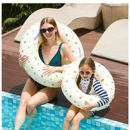 Inflatable Swimming Ring, Retro Olive Swimming Ring, Life Buoy, Children's Swimming Ring, Inflatable Underarm Ring, Printed