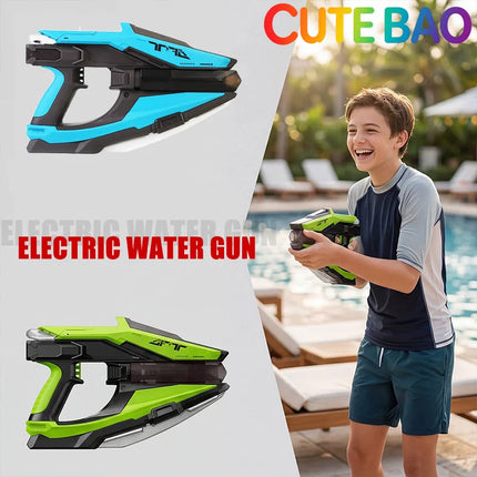 Electric Water Gun with Lights Automatic Continuous Firing Squirt Gun Large Capacity Long Range Shooting Watergun Outdoor Toy